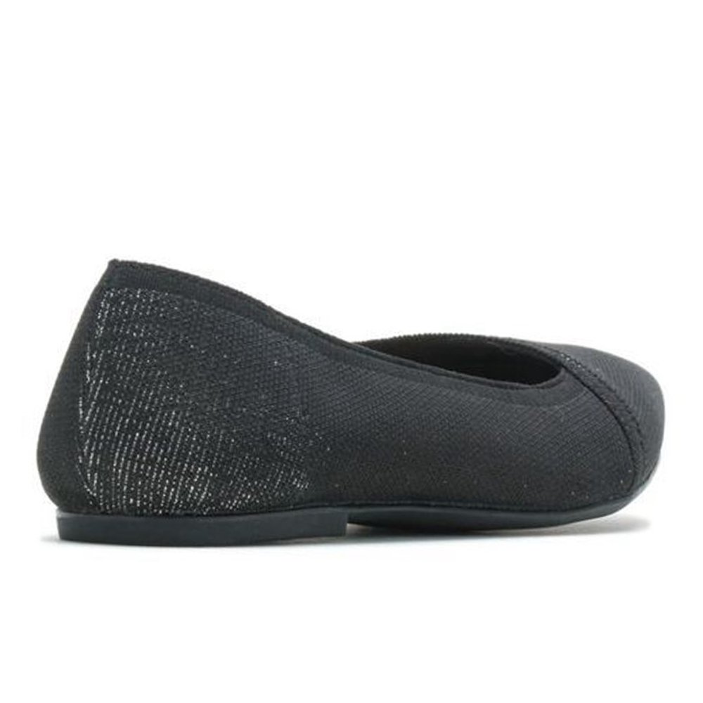 NEW Hush Puppies Sadie Knit Asymmetric V Cut Silver Shimmer Metallic Ballet Flat - Picture 5 of 10